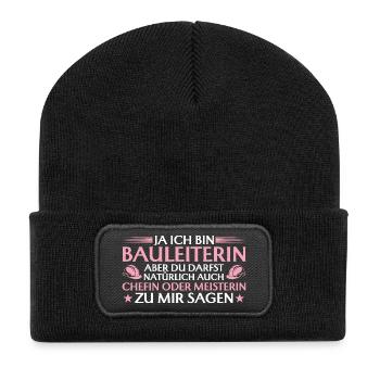Chef de construction ou maître constructeur - Constructeur - Beanie recyclé à patch - noir - Devant