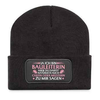 Bauleiterin Chefin oder Meisterin - Bauherrin - Recycled Patch Beanie - dark grey - Front