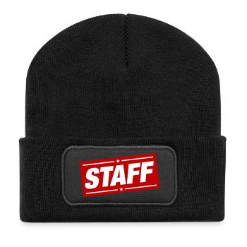 Staff Mitglied - Recycelte Patch Beanie - Schwarz - Vorne