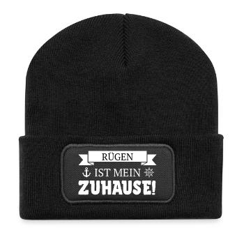 Island of Rügen, chalk cliffs & Baltic Sea - Küsten Design - Recycled Patch Beanie - black - Front
