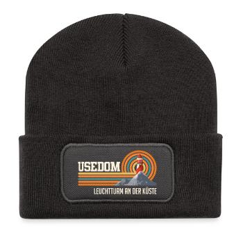 USEDOM LIGHTHOUSE ON THE COAST Fun - Recycled Patch Beanie - dark grey - Front