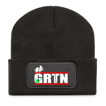 Garten - Gärtner - Gärtnern - GRTN  - Recycelte Patch Beanie - Dunkelgrau - Vorne