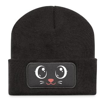 Karnevals Mieze | Big Face Kostüm Verkleidung - Recycelte Patch Beanie - Dunkelgrau - Vorne