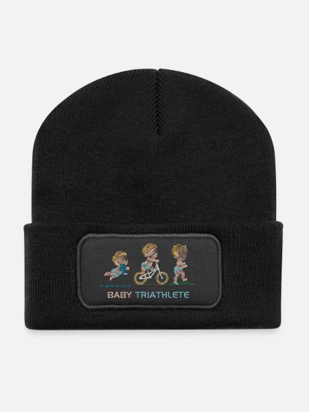 Kleiner Outdoor-Triathlet - Recycelte Patch Beanie - Schwarz
