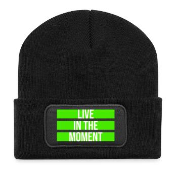Vivre dans l’instant Pleine conscience de la présence - Beanie recyclé à patch - noir - Devant