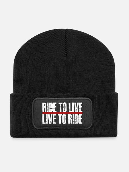 ride to live - Recycled Patch Beanie - black
