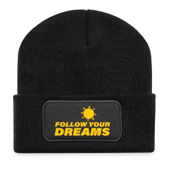 Suivez vos rêves - Beanie recyclé à patch - noir - Devant
