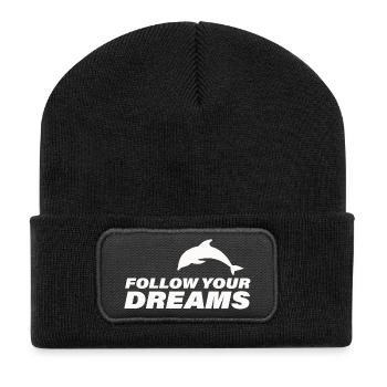 Suivez vos rêves - Beanie recyclé à patch - noir - Devant