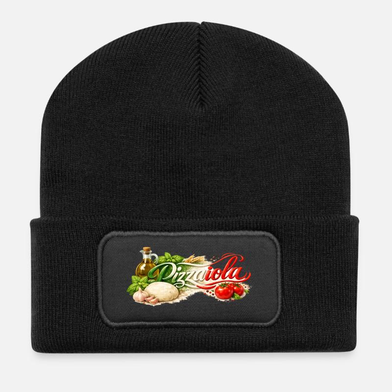 Pizzaiola - der Pizzabäcker - Recycelte Patch Beanie - Schwarz