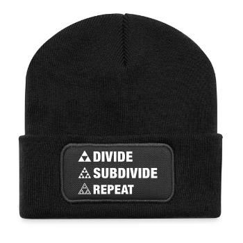 Dreieck Fraktal Geometrie Divide Subdivide Repeat - Recycelte Patch Beanie - Schwarz - Vorne