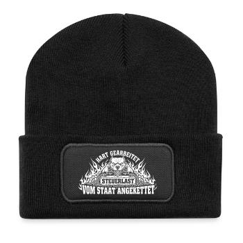 Hard-worked, chained by the state - Recycled Patch Beanie - black - Front