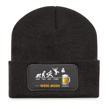 Vivement le week-end - humour biere - Beanie recyclé à patch - charbon - Devant