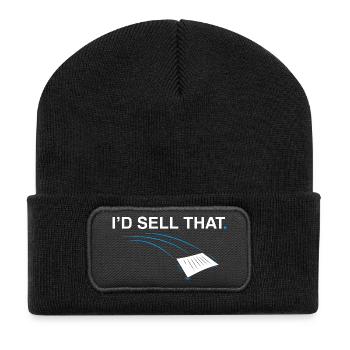 Je vendrais ce Drôle d’agent immobilier - Beanie recyclé à patch - noir - Devant