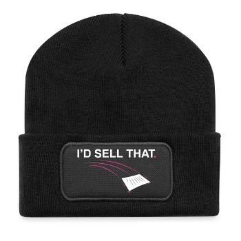 Je vendrais ce Drôle d’agent immobilier - Beanie recyclé à patch - noir - Devant