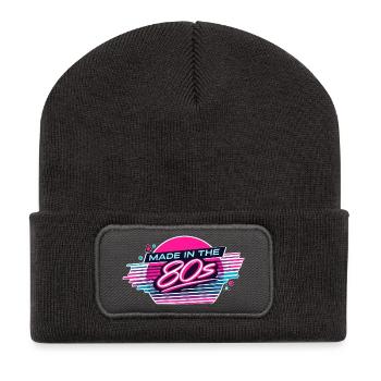 Made in the 80s Neon Retro - Recycled Patch Beanie - dark grey - Front