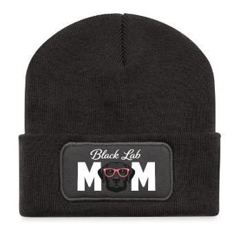 Black Lab Mom Black Labrador Lover  - Recycled Patch Beanie - dark grey - Front