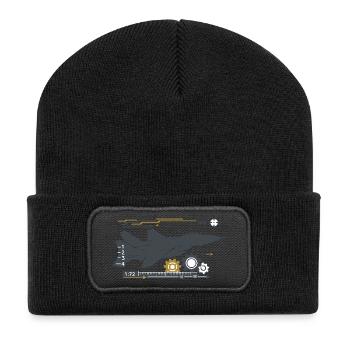 Jetgear Technikumflug Muster - Recycelte Patch Beanie - Schwarz - Vorne