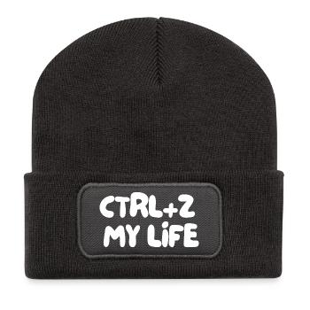 STRG+Z, MEIN LEBEN - Recycelte Patch Beanie - Dunkelgrau - Vorne
