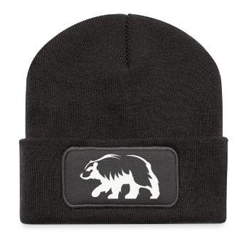 Bär Silhouette - Recycelte Patch Beanie - Dunkelgrau - Vorne