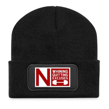 No Whining No Quitting No Excuses Gym Motivation - Recycled Patch Beanie - black - Front