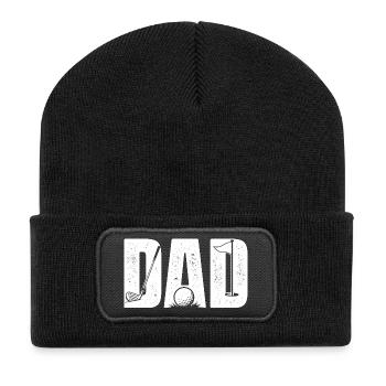 Vater Golfspieler Vater Fairway-Liebhaber - Recycelte Patch Beanie - Schwarz - Vorne