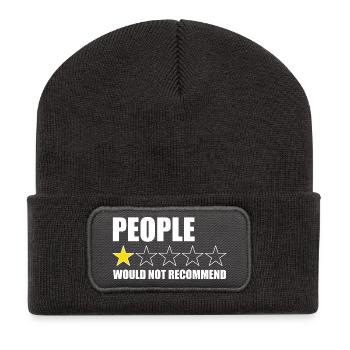On ne recommanderait pas les anti-humains introvertis - Beanie recyclé à patch - charbon - Devant