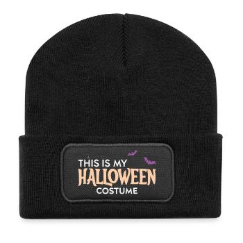 Ceci Est Mon Costume Halloween - Beanie recyclé à patch - noir - Devant