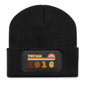 10 Year Old Black Gold Tee born 2016 - Recycled Patch Beanie - black - Front