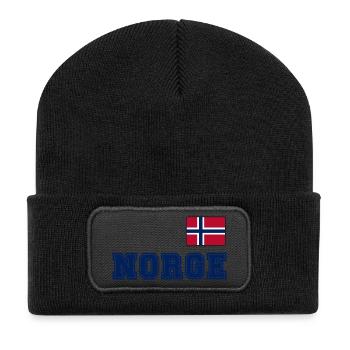 NORWEGN - NORGE Trikot Look - Flagge auf der Brust - Recycelte Patch Beanie - Schwarz - Vorne