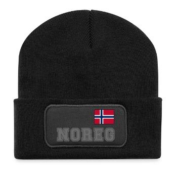 NORWAY - NOREG jersey look - flag on the chest - Recycled Patch Beanie - black - Front