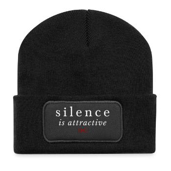 Stille ist attraktiv – Stille Selbstsicherheit - Recycelte Patch Beanie - Schwarz - Vorne
