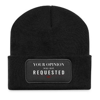 Deine Meinung wurde nicht eingeholt – dominante Einstellung - Recycelte Patch Beanie - Schwarz - Vorne