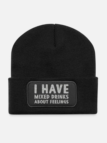Des cocktails sur les sentiments - Beanie recyclé à patch - noir