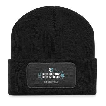 Kein Backup Kein Mitleid IT-Berater Admin - Recycelte Patch Beanie - Schwarz - Vorne