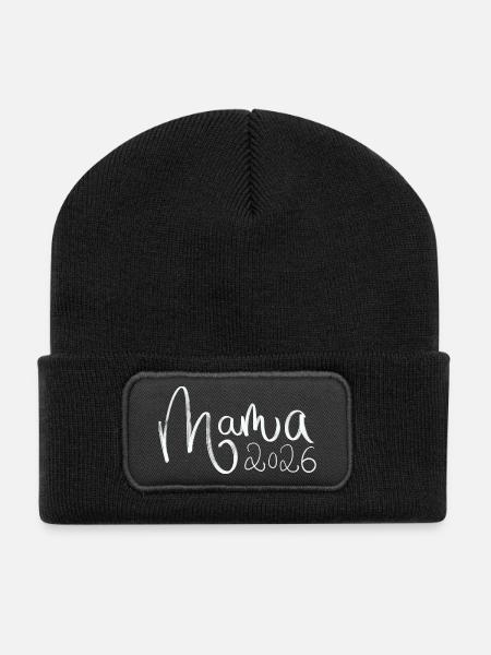 Mama 2026 - Recycelte Patch Beanie - Schwarz
