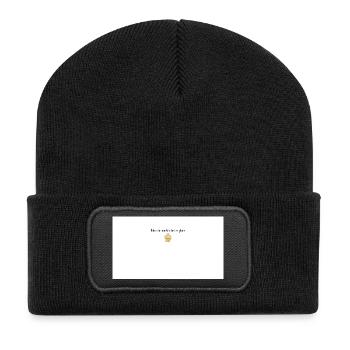 Backe die Welt einen besseren Cupcake - Recycelte Patch Beanie - Schwarz - Vorne