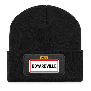 Boyardville D126 - Beanie recyclé à patch - noir - Devant