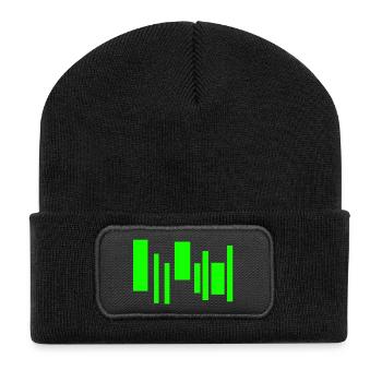 Neon Equalizer Rhythm - Recycelte Patch Beanie - Schwarz - Vorne