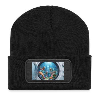 Surreal underwater world inside a washing machine  - Recycelte Patch Beanie - Schwarz - Vorne