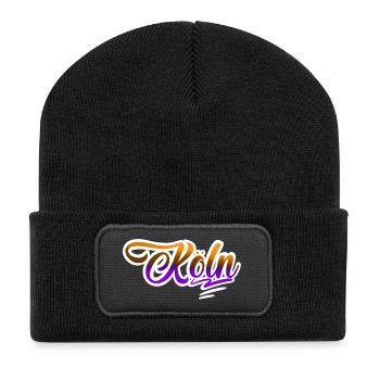 Köln - Recycelte Patch Beanie - Schwarz - Vorne