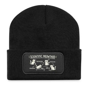 Wissenschaftliche Katzenmethode - Recycelte Patch Beanie - Schwarz - Vorne