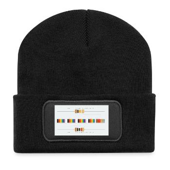 Widerstandstabelle - Recycelte Patch Beanie - Schwarz - Vorne