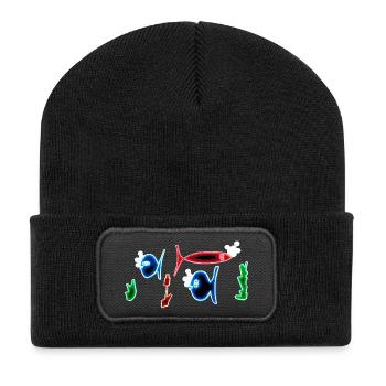 Berlin Friedrichshain Neon Sign - Recycled Patch Beanie - black - Front