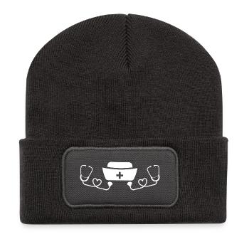 nurse - infirmier - Beanie recyclé à patch - charbon - Devant