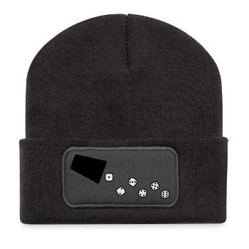 wuerfeln_2c - Beanie recyclé à patch - charbon - Devant