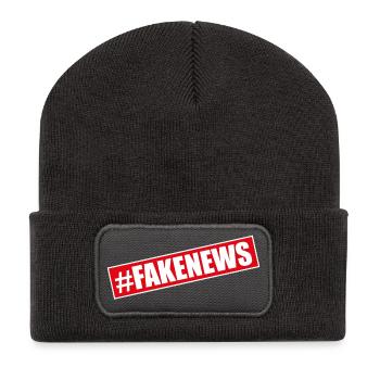 Hashtag Fake News Donald  - Recycled Patch Beanie - dark grey - Front