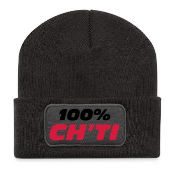 100% Ch'ti - Recycelte Patch Beanie - Dunkelgrau - Vorne