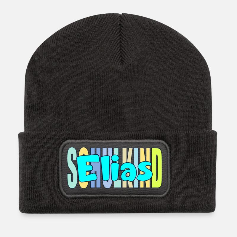 SCHULKIND ELIAS EINSCHULUNG - Recycelte Patch Beanie - Dunkelgrau