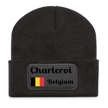 Charleroi Belgique - Imprimés élégants - Beanie recyclé à patch - charbon - Devant