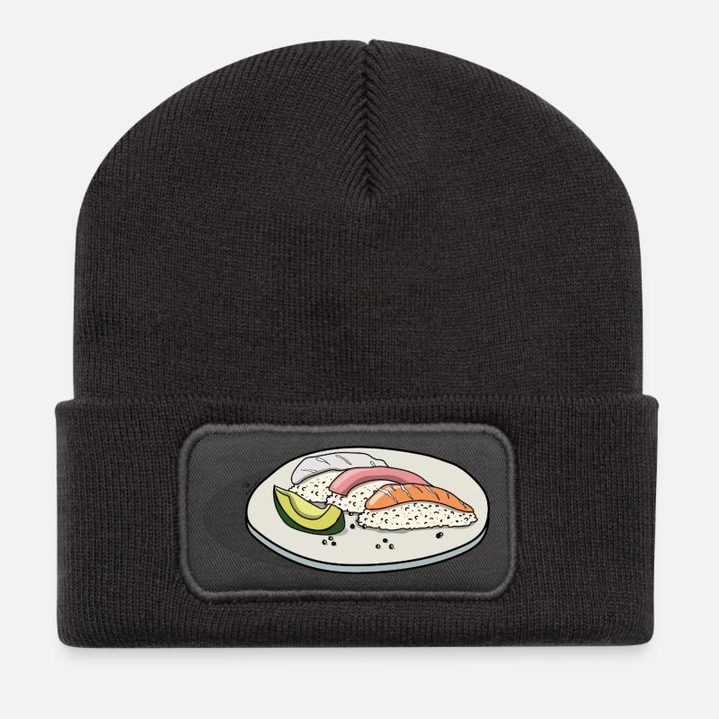Sushi - Recycelte Patch Beanie - Dunkelgrau